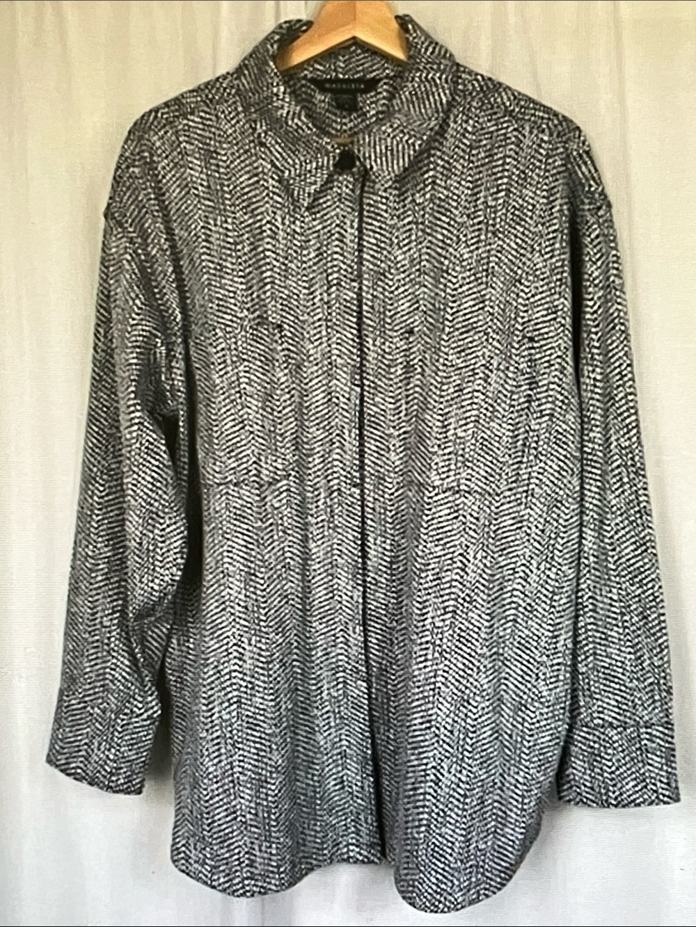 Athleta Black & White Herringbone Utility Jacket